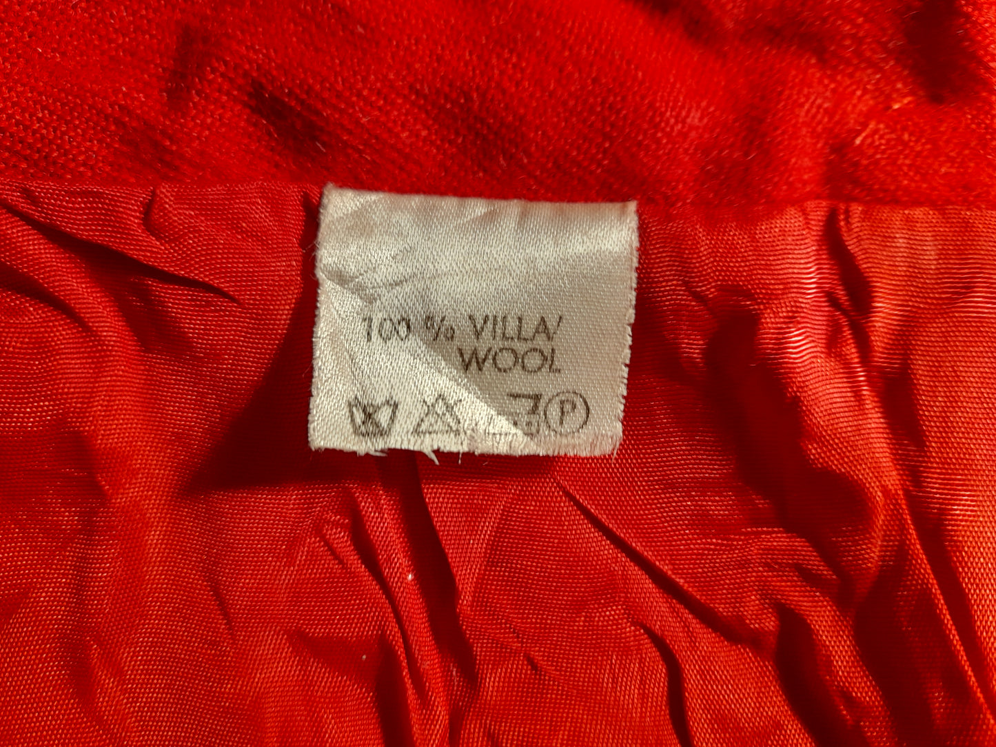 Vintage 1960s Pillar Box Red Wool Button Skirt