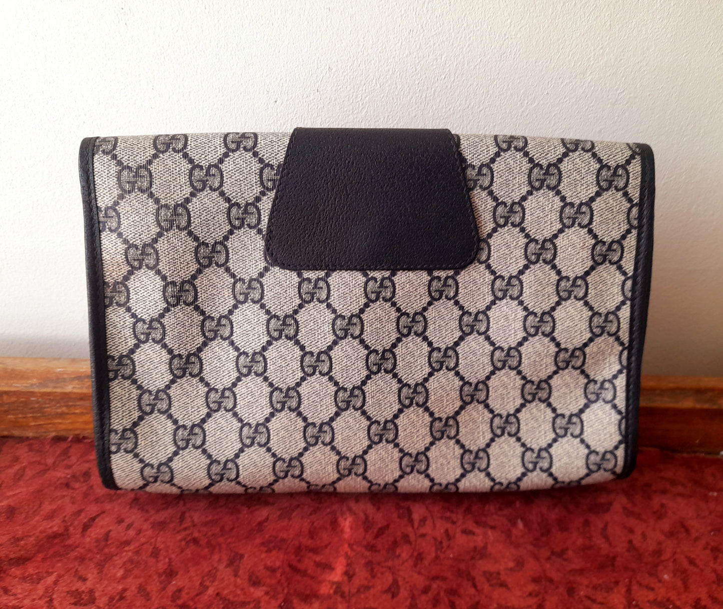 Vintage 90s Gucci Sherry Canvas Clutch Grab Bag