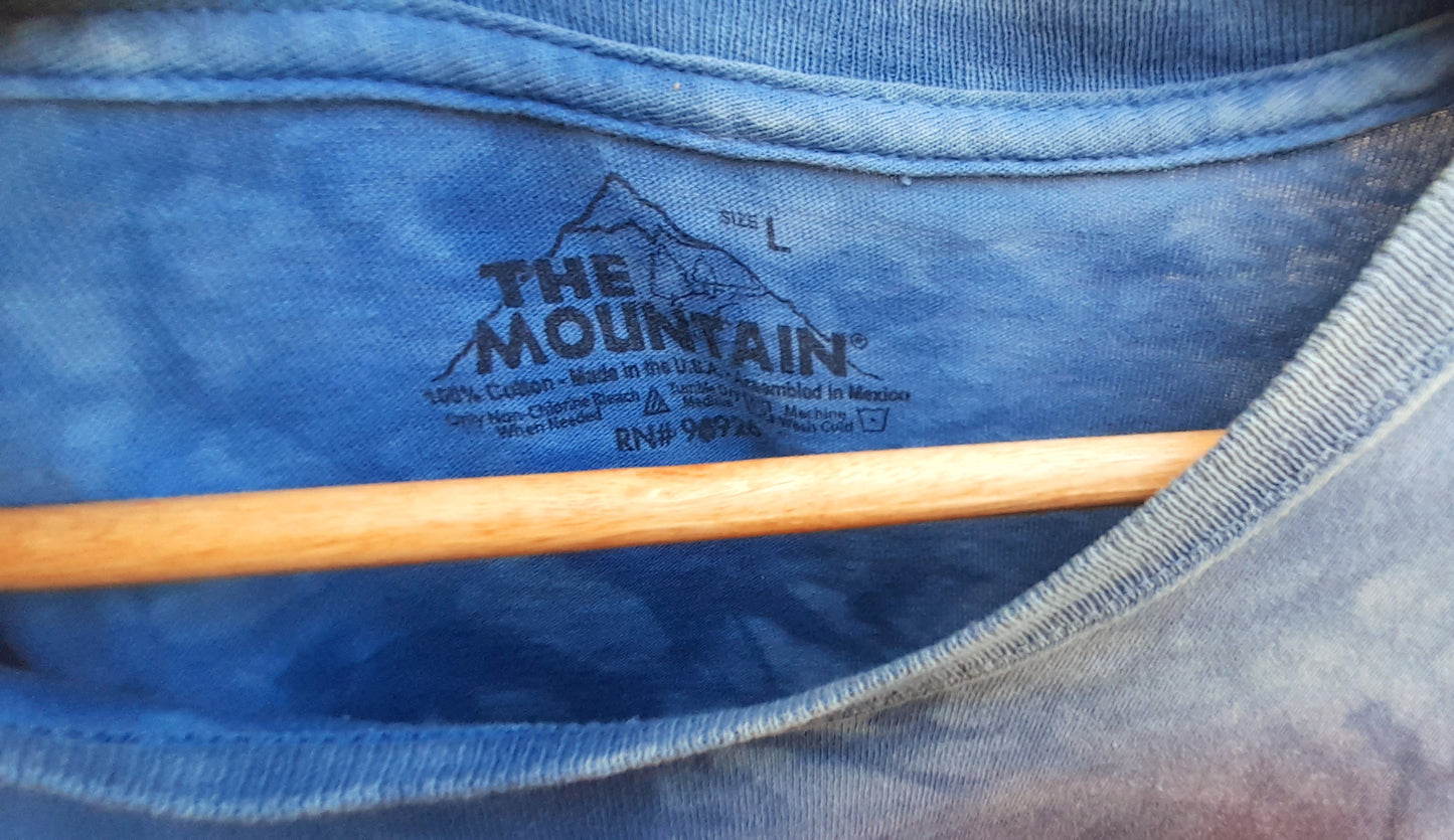 THE MOUNTAIN Vintage Light Blue Bleach Dye Route 66 Diner T-Shirt