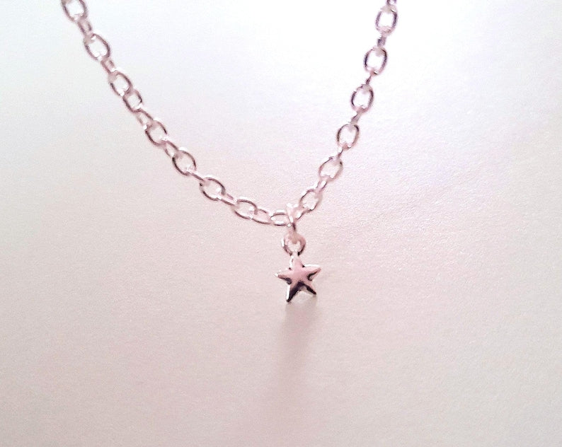 Dainty 925 Sterling Silver Star Necklace