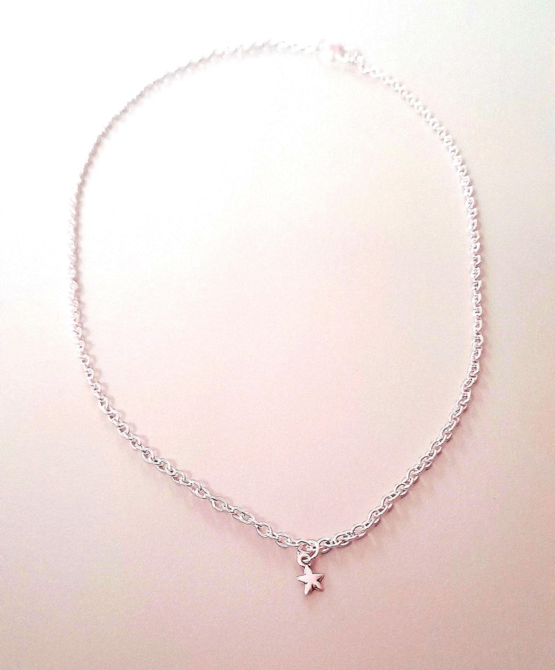 Dainty 925 Sterling Silver Star Necklace
