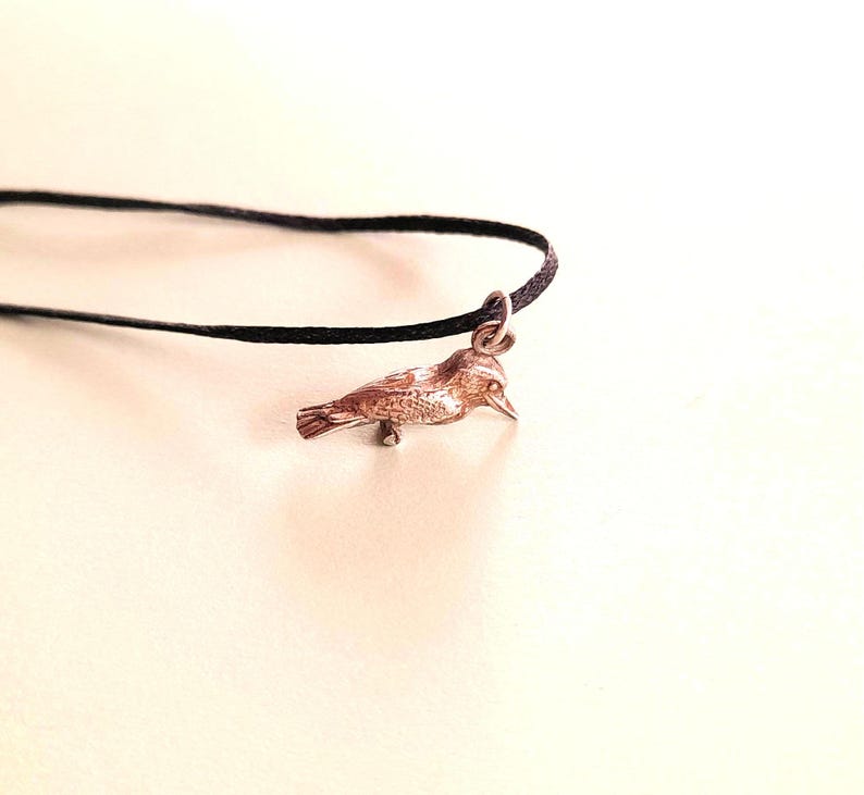 Solid Sterling Silver Bird Cord Necklace
