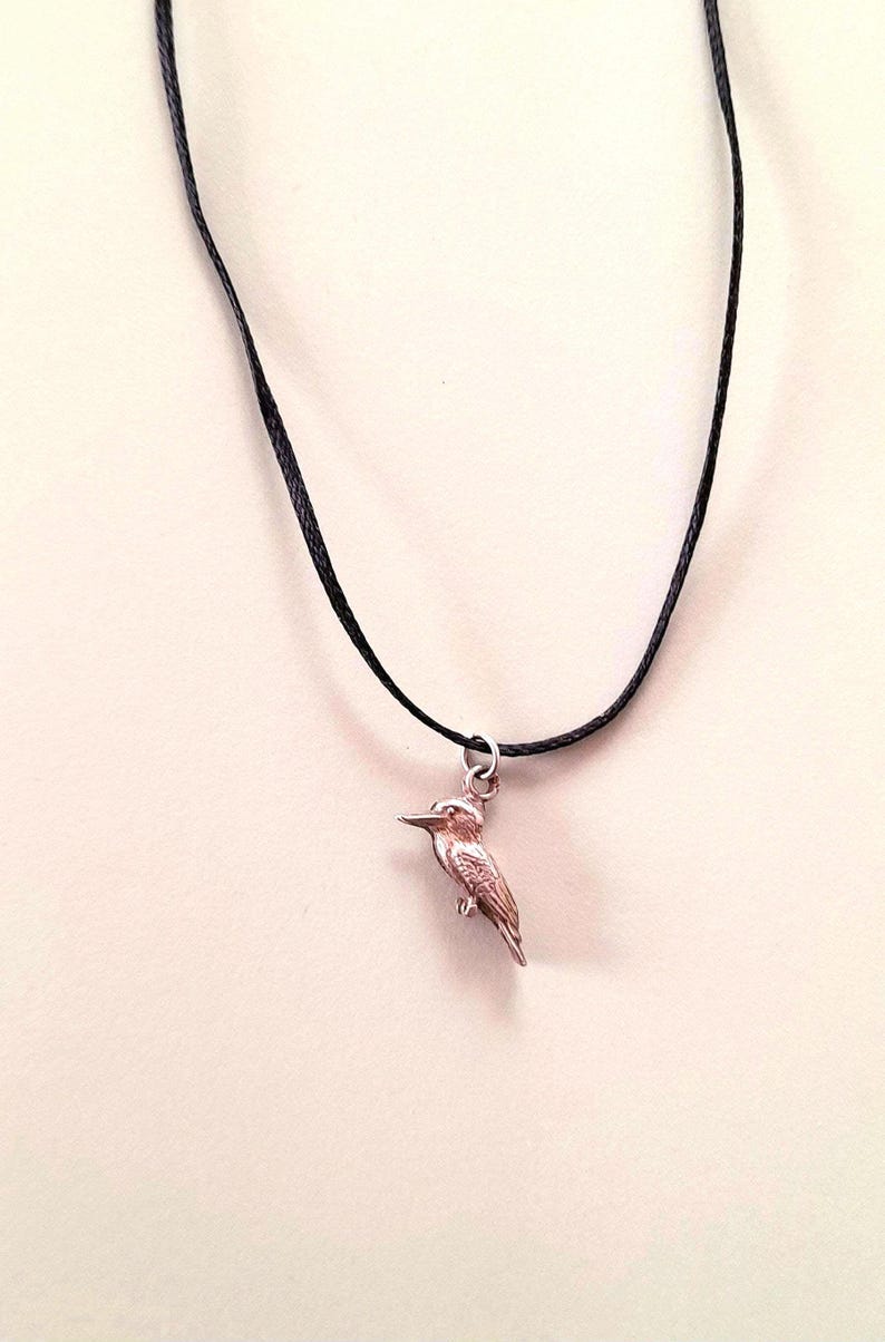 Solid Sterling Silver Bird Cord Necklace