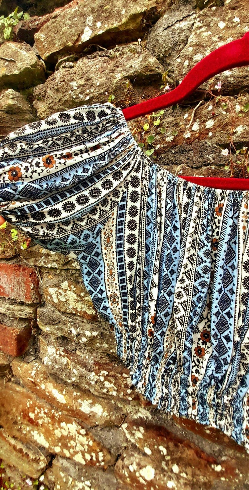 Vintage 70s Boho Daisy Flower Gypsy Cropped Blouse