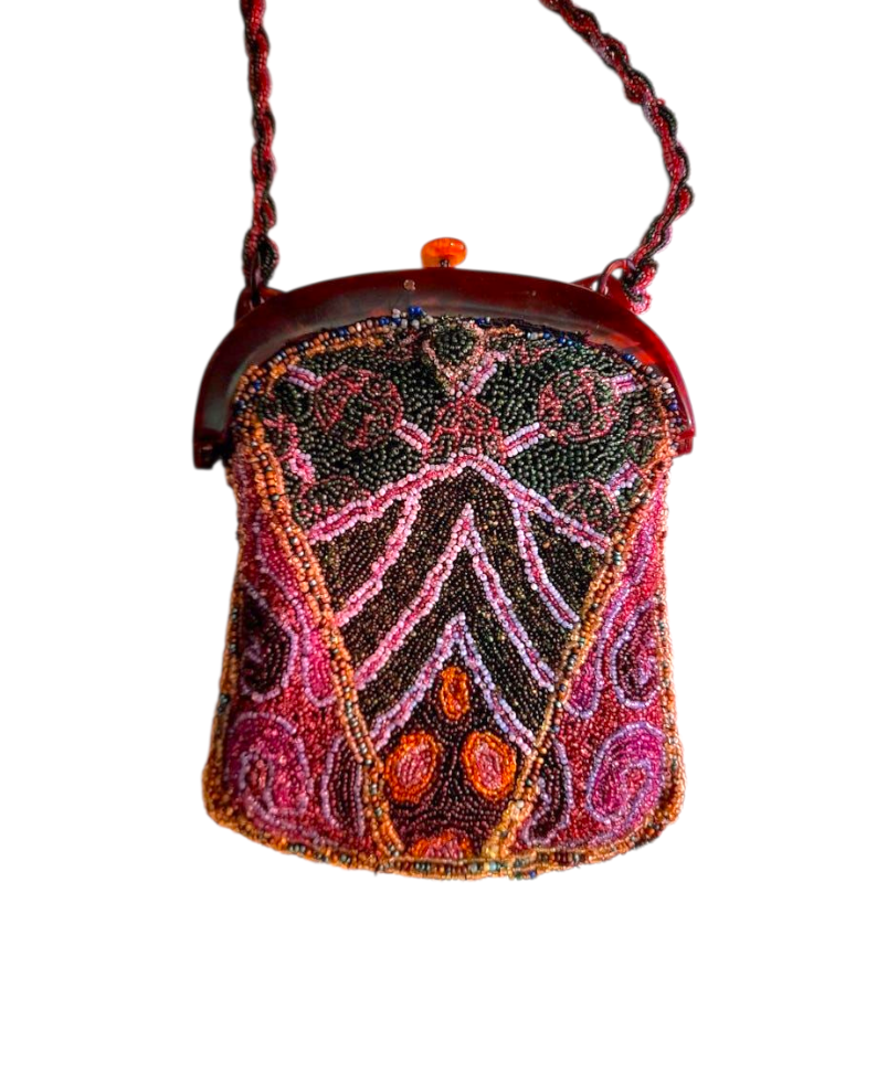 Art Deco 1920s Micobeaded Clasp Bag