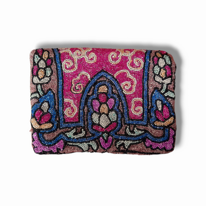 Art Deco 1930s Multicoloured Microbeaded Small Clutch Bag