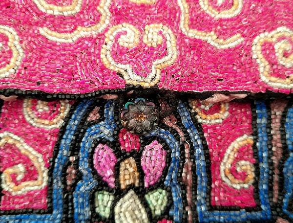 Art Deco 1930s Multicoloured Microbeaded Small Clutch Bag