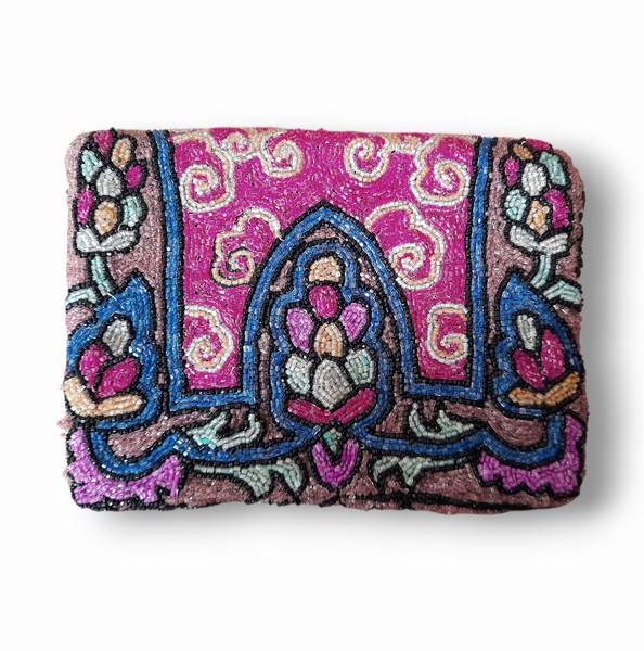 Art Deco 1930s Multicoloured Microbeaded Small Clutch Bag