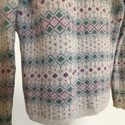 Vintage Y2K INDIGO Grey Diamond Rhinestone Knit Jumper