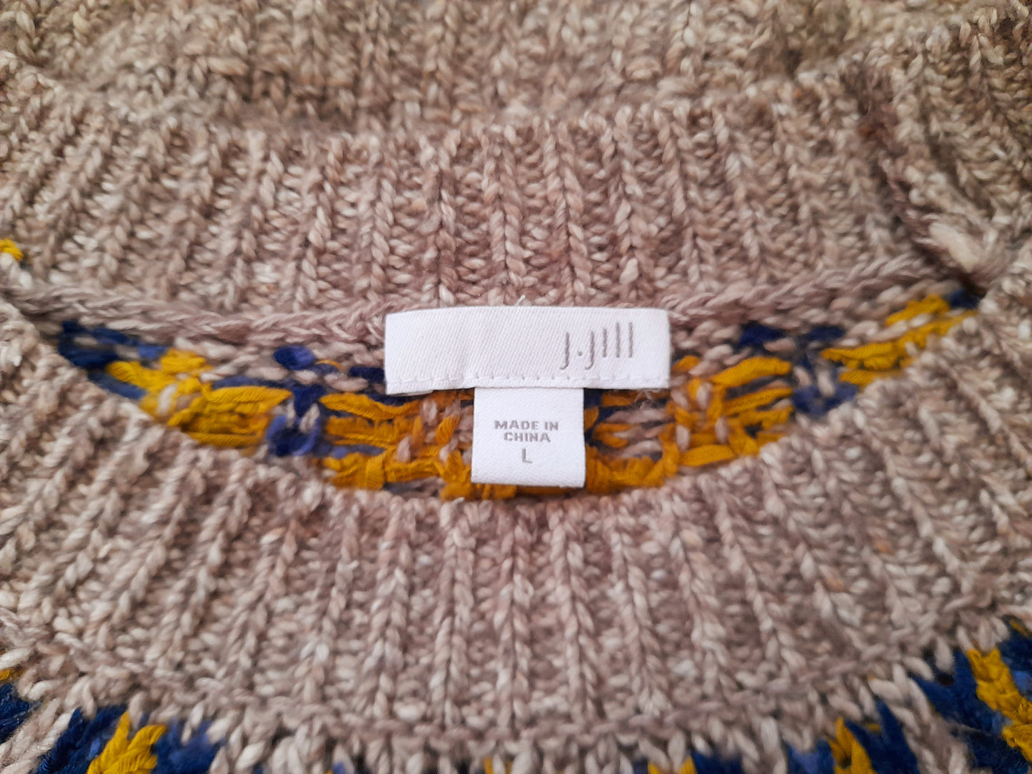 Oatmeal Multicoloured Fairisle Knit Vintage Boho Jumper