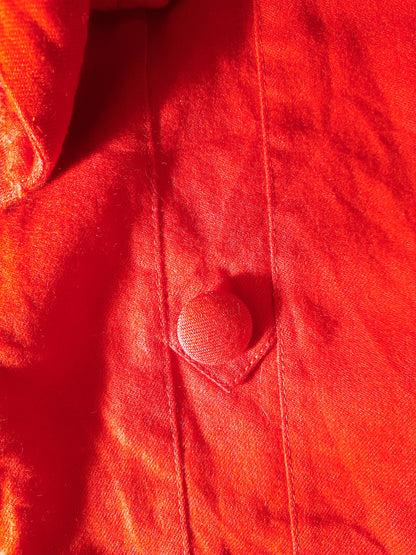 Vintage 1960s Pillar Box Red Wool Button Skirt