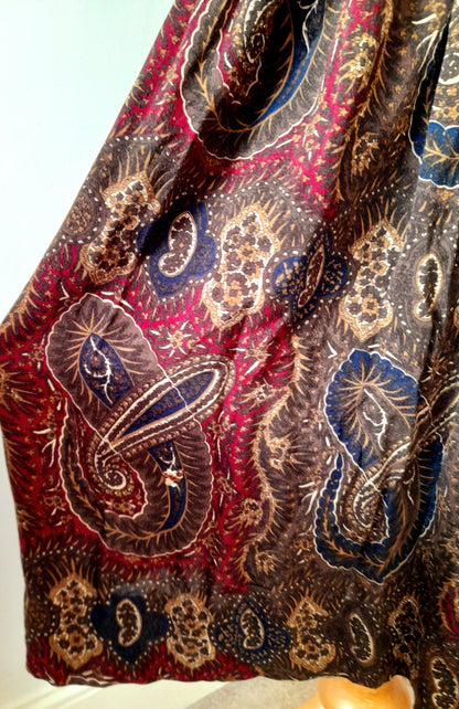 Vintage 70s Laura Jean Paisley Midi Skirt