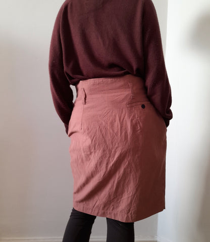 POP 84 Vintage 80s Pink Pinstripe Skirt