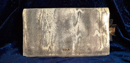 Pale Gold Shimmer Snake Skin  Vintage BIBA Clutch Bag