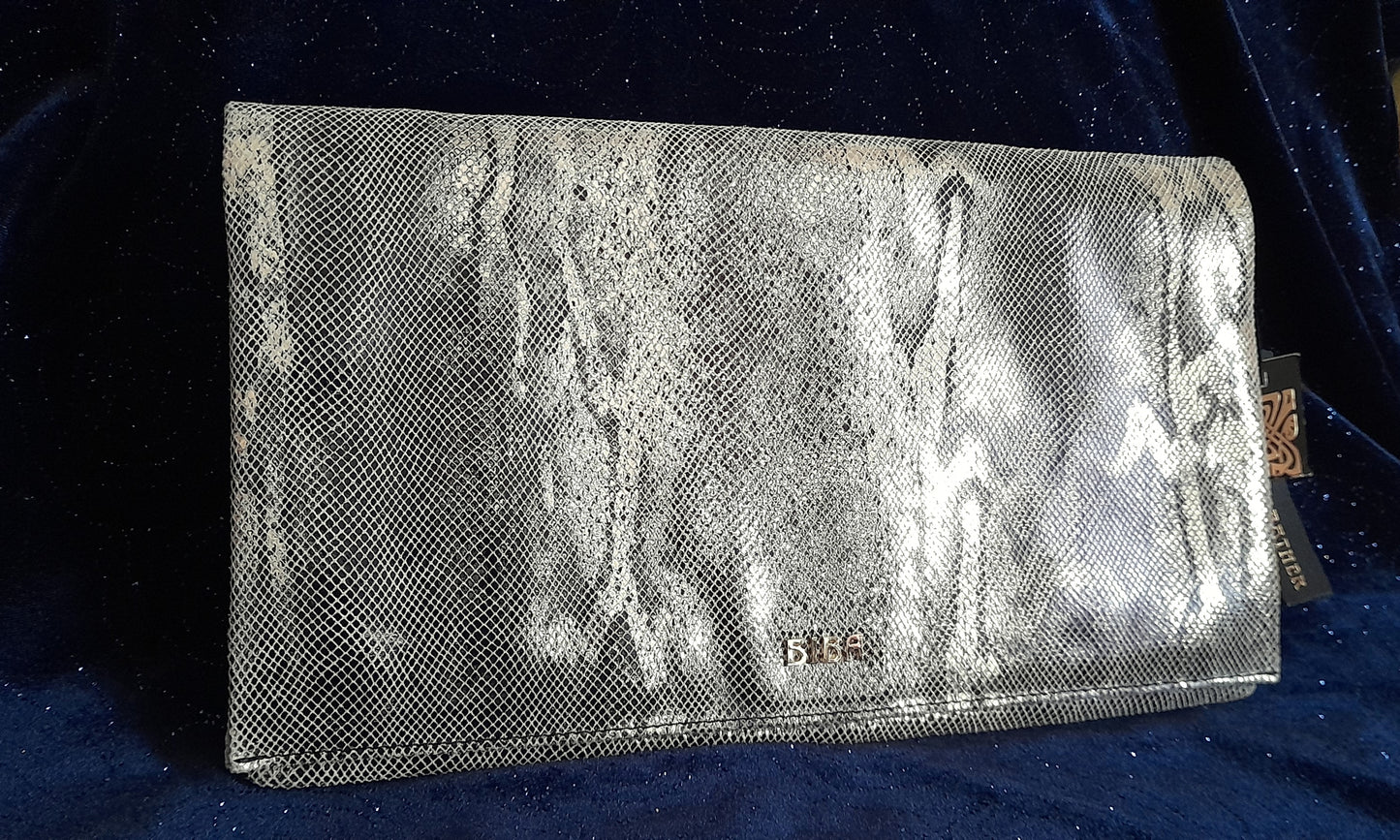 Pale Gold Shimmer Snake Skin  Vintage BIBA Clutch Bag