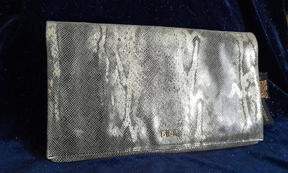 Pale Gold Shimmer Snake Skin  Vintage BIBA Clutch Bag
