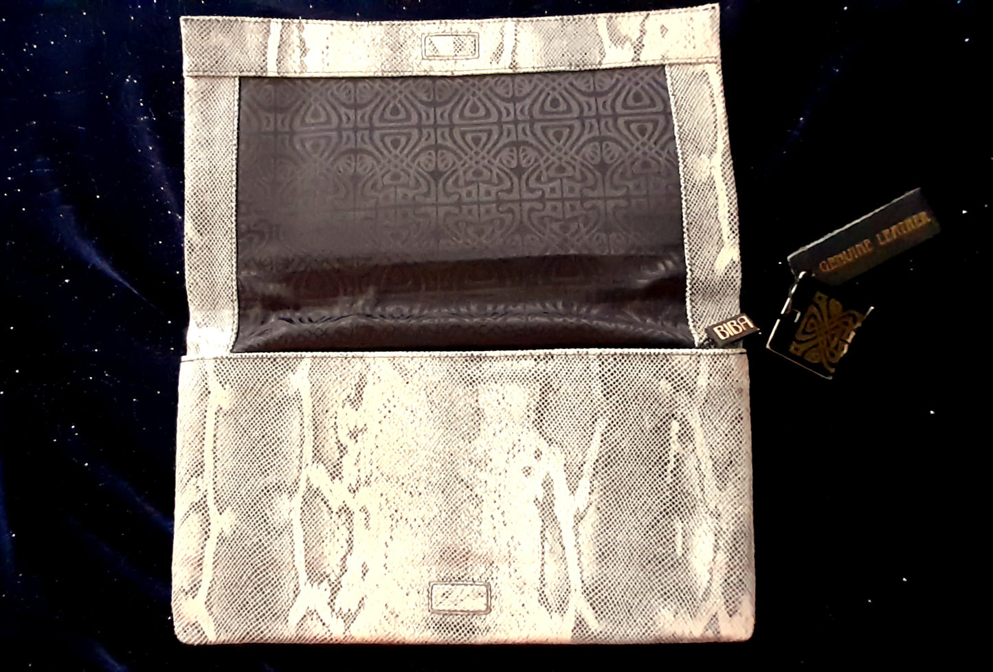 Pale Gold Shimmer Snake Skin  Vintage BIBA Clutch Bag