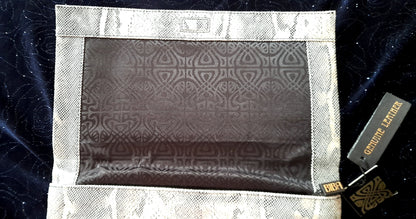 Pale Gold Shimmer Snake Skin  Vintage BIBA Clutch Bag