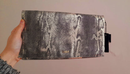 Pale Gold Shimmer Snake Skin  Vintage BIBA Clutch Bag