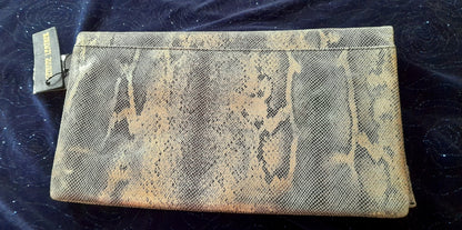 Pale Gold Shimmer Snake Skin  Vintage BIBA Clutch Bag