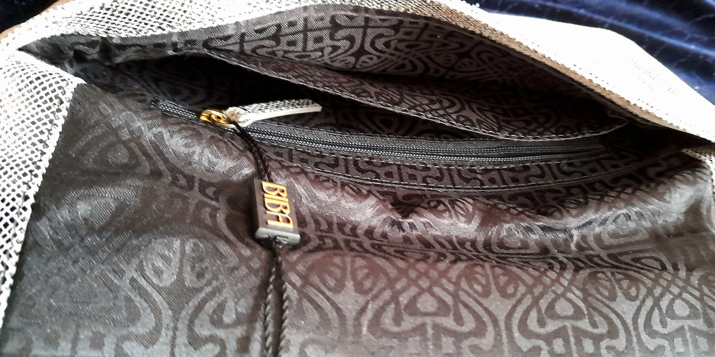 Pale Gold Shimmer Snake Skin  Vintage BIBA Clutch Bag