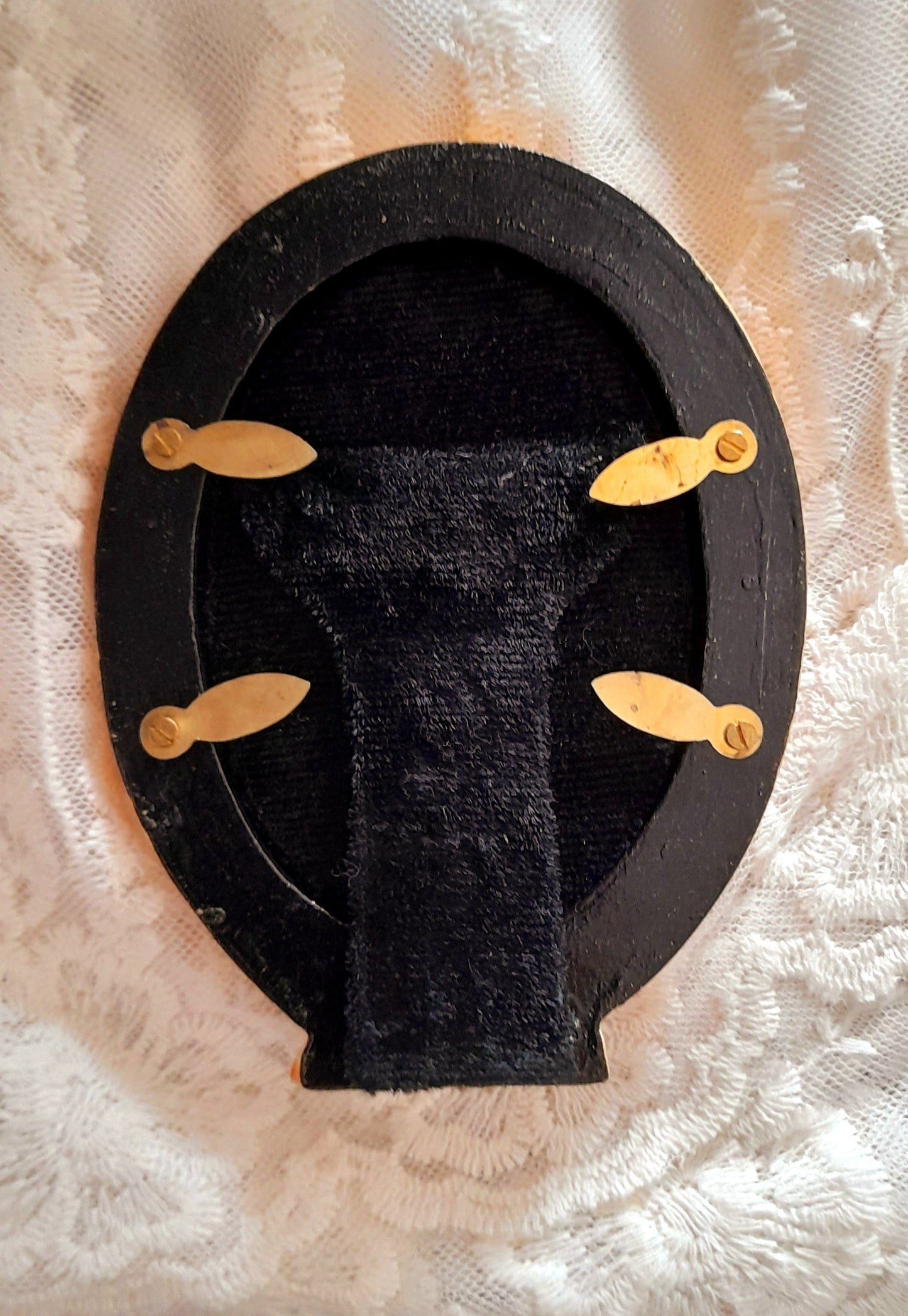 Vintage Indian Kashmir Handpainted Small Wood Velvet Picture Frame