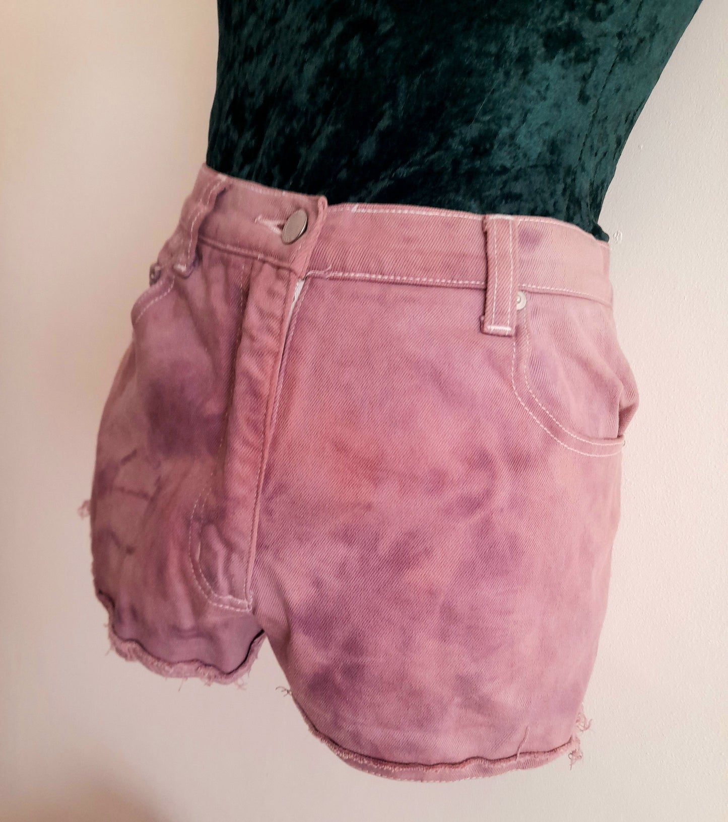 Re-Worked Vintage Episode Pink Wash Cotton Denim Cut Off Shorts