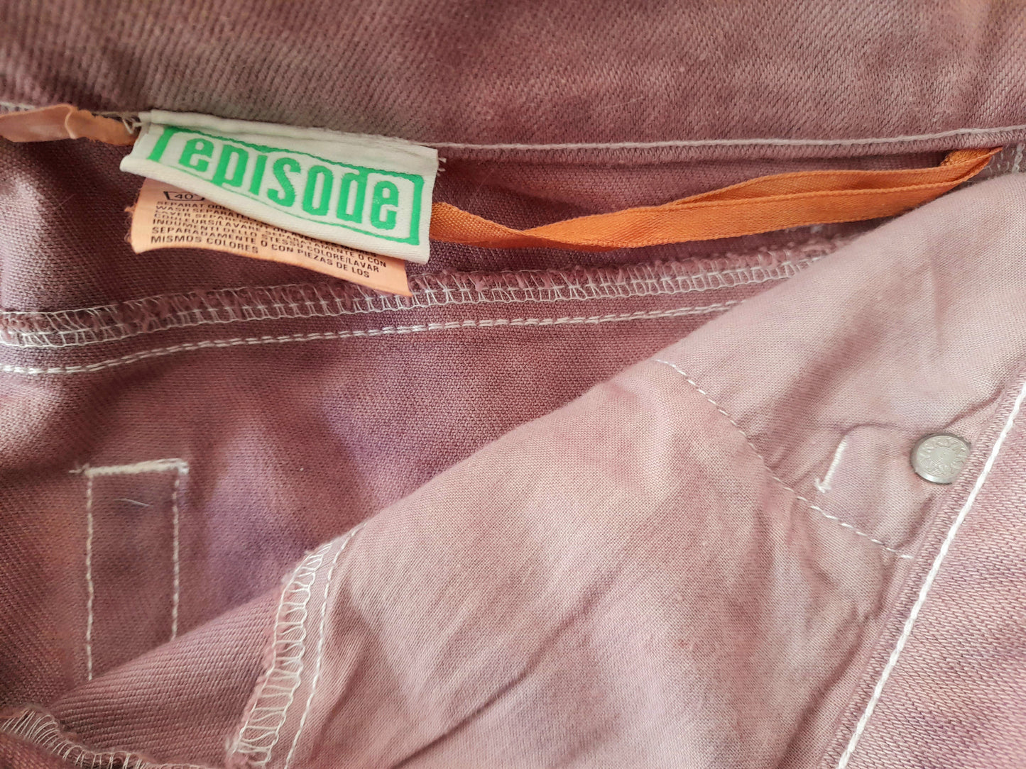 Re-Worked Vintage Episode Pink Wash Cotton Denim Cut Off Shorts