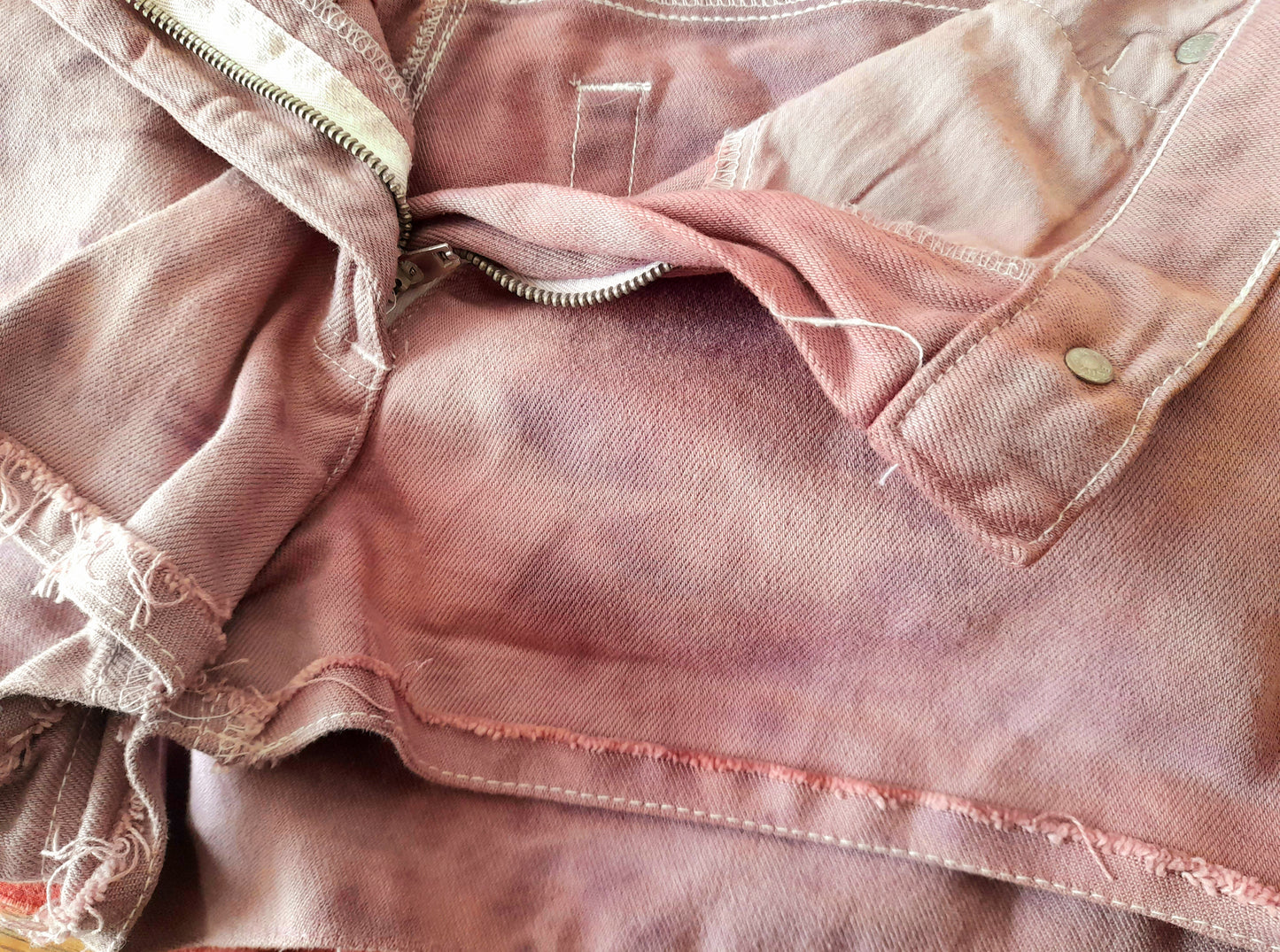 Re-Worked Vintage Episode Pink Wash Cotton Denim Cut Off Shorts