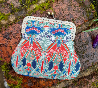 Liberty Ianthe Flower Cotton Velvet Handmade Clasp Wallet