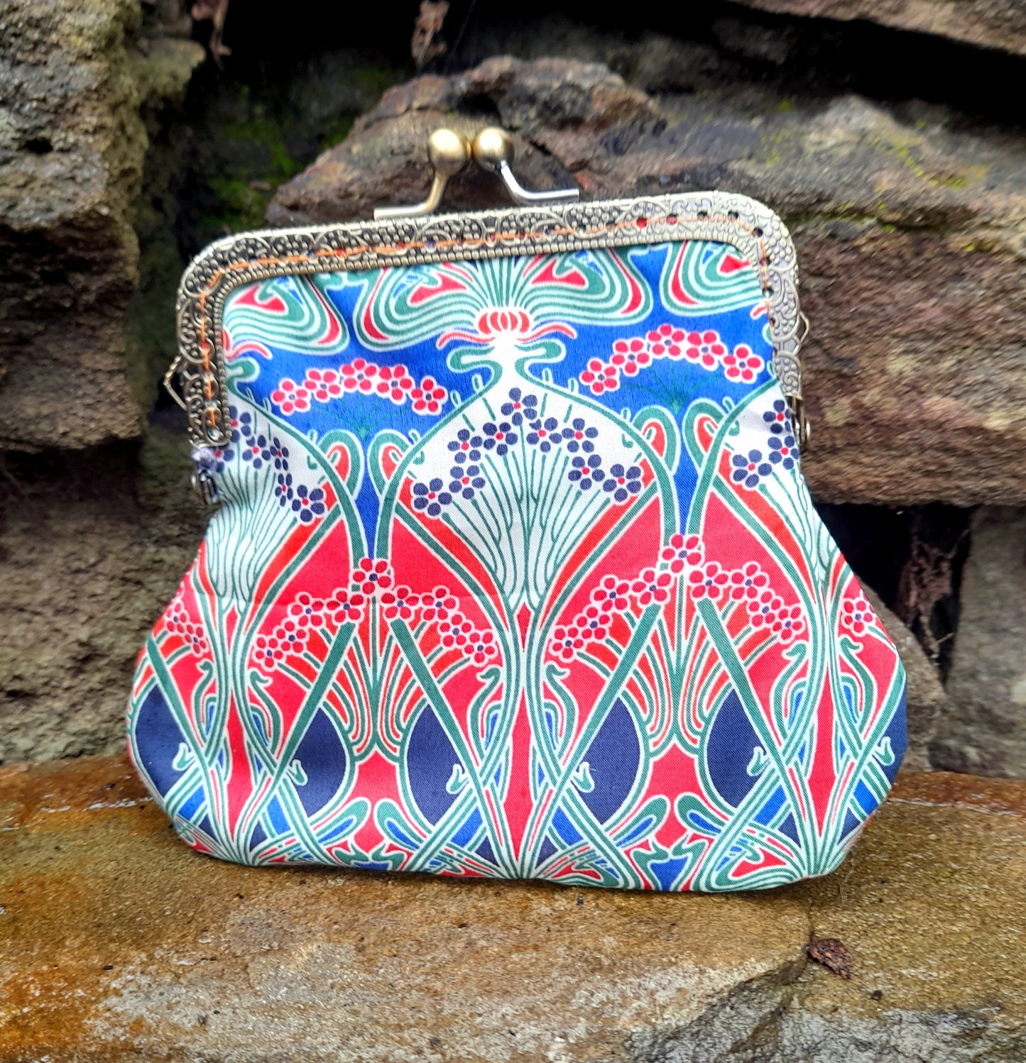 Liberty Ianthe Flower Cotton Velvet Handmade Clasp Wallet