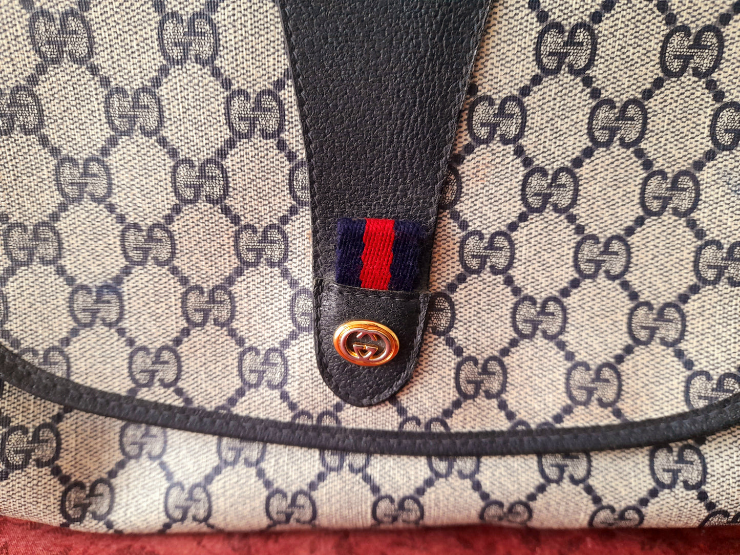 Vintage 90s Gucci Sherry Canvas Clutch Grab Bag