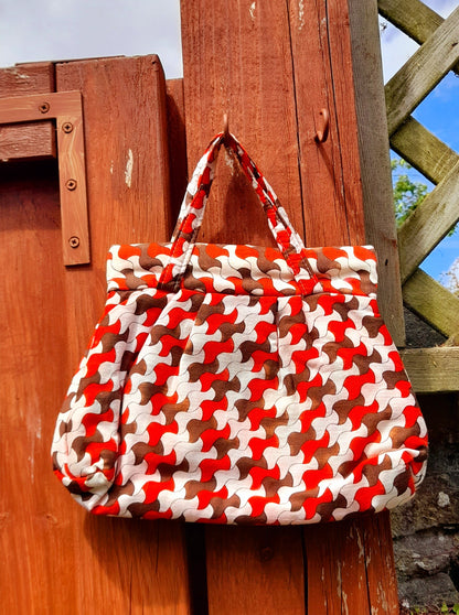 Vintage 1960s BOOTS Retro Cotton PVC Travel Cosmetics Toilettries Wash Bag