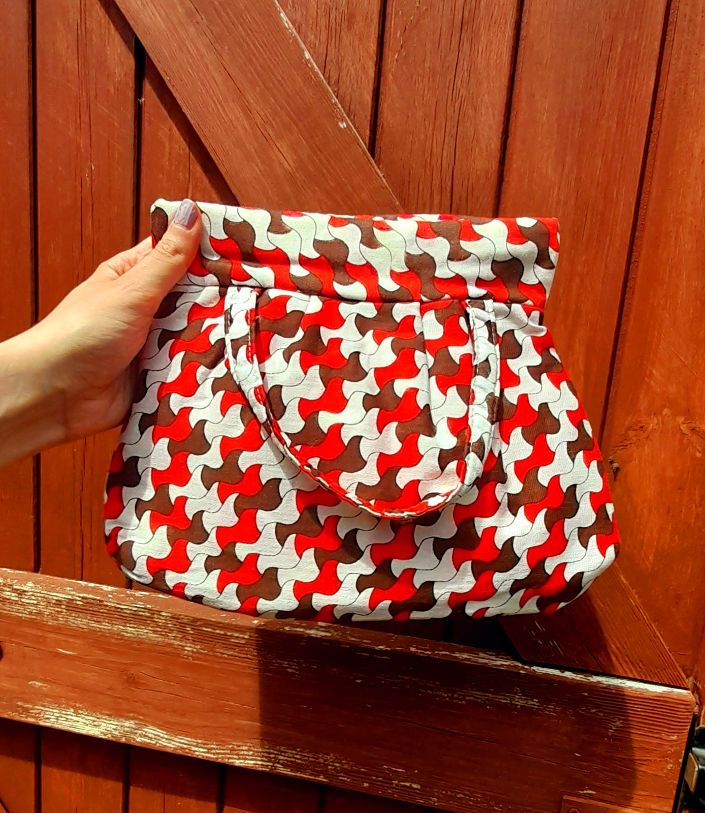 Vintage 1960s BOOTS Retro Cotton PVC Travel Cosmetics Toilettries Wash Bag
