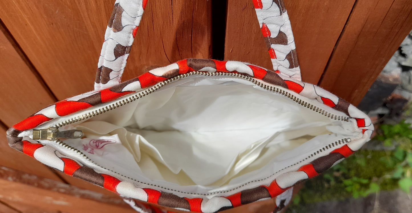 Vintage 1960s BOOTS Retro Cotton PVC Travel Cosmetics Toilettries Wash Bag