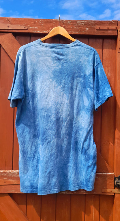 THE MOUNTAIN Vintage Light Blue Bleach Dye Route 66 Diner T-Shirt