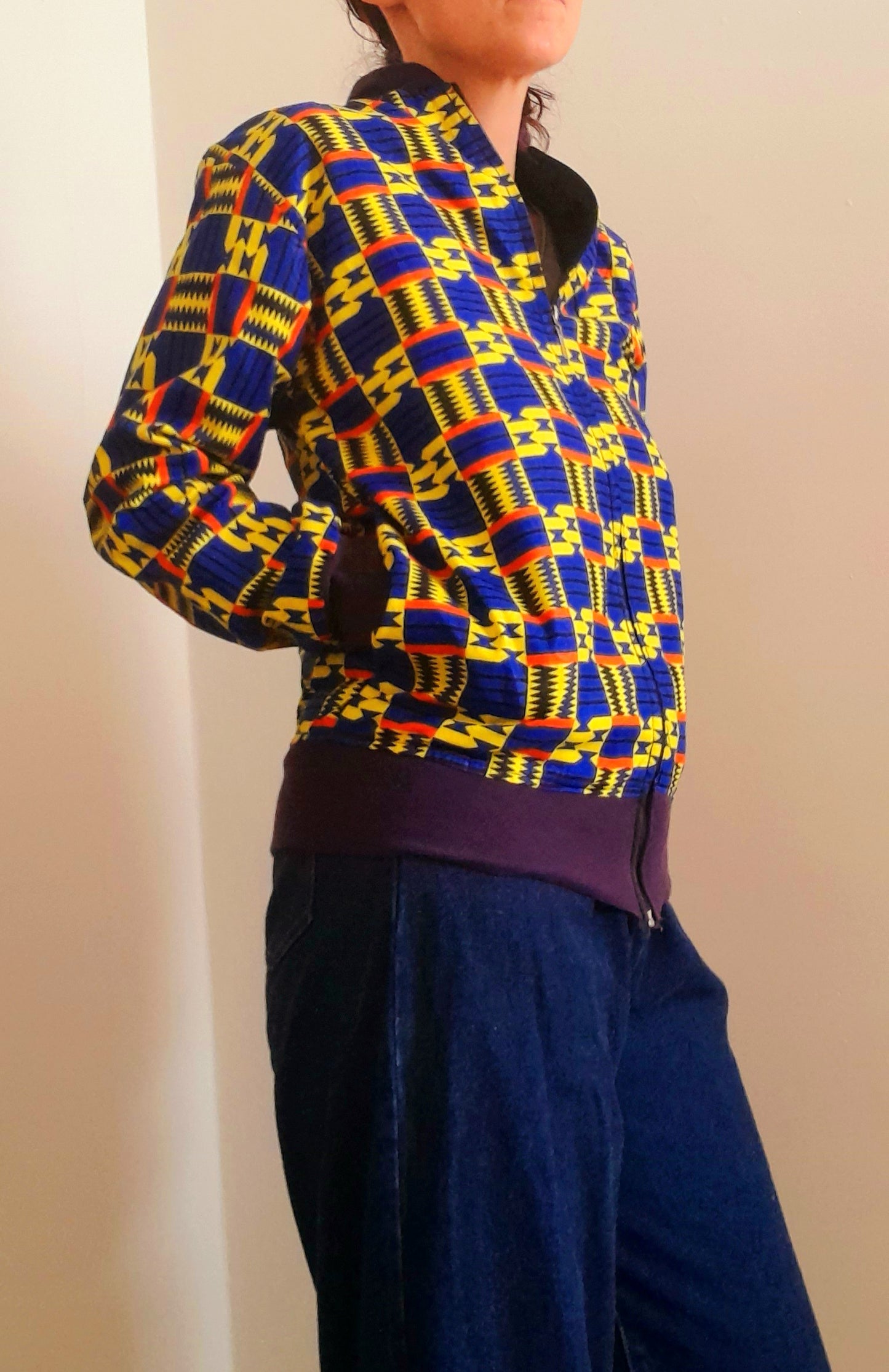 Vintage 80s Light-Weight Printed Sports Jacket