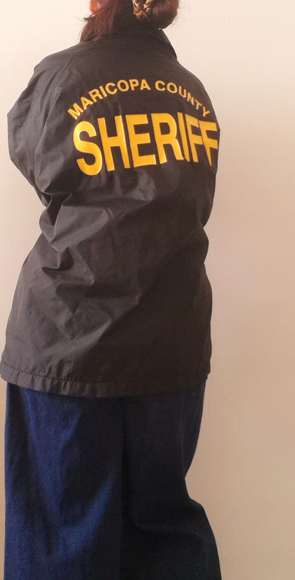 Vintage 80s Cardinal Sherrif Black Waterproof Rain Jack