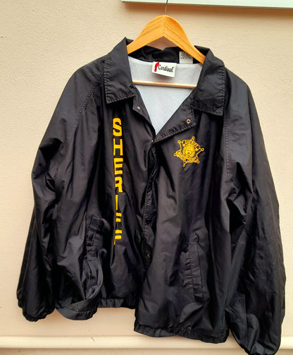 Vintage 80s Cardinal Sherrif Black Waterproof Rain Jack