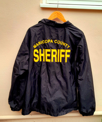 Vintage 80s Cardinal Sherrif Black Waterproof Rain Jack