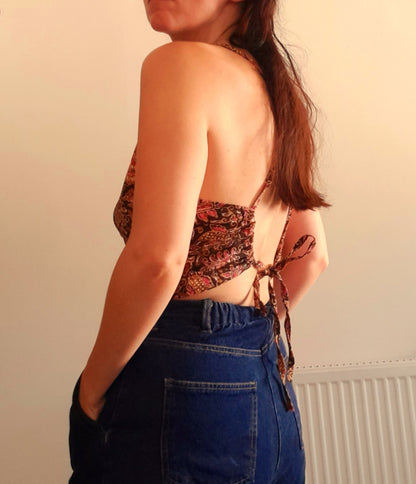 Handsewn Vintage Cotton Apron Style Tie Sun Tops