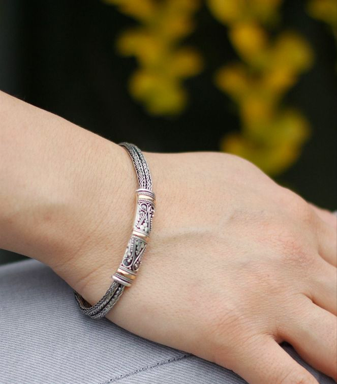 Silver & Gold Unisex Twin Chain Bracelet