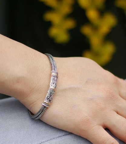 Silver & Gold Unisex Twin Chain Bracelet