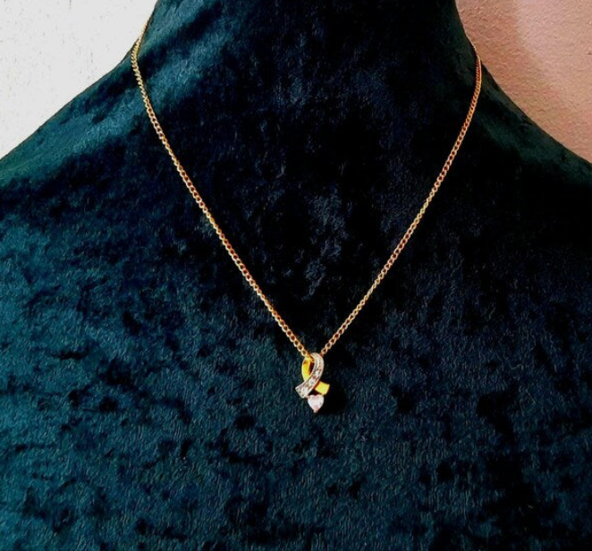 Rhinestone Infinity Gold Heart Pendant