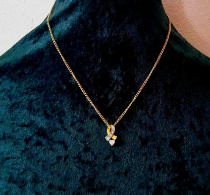 Rhinestone Infinity Gold Heart Pendant