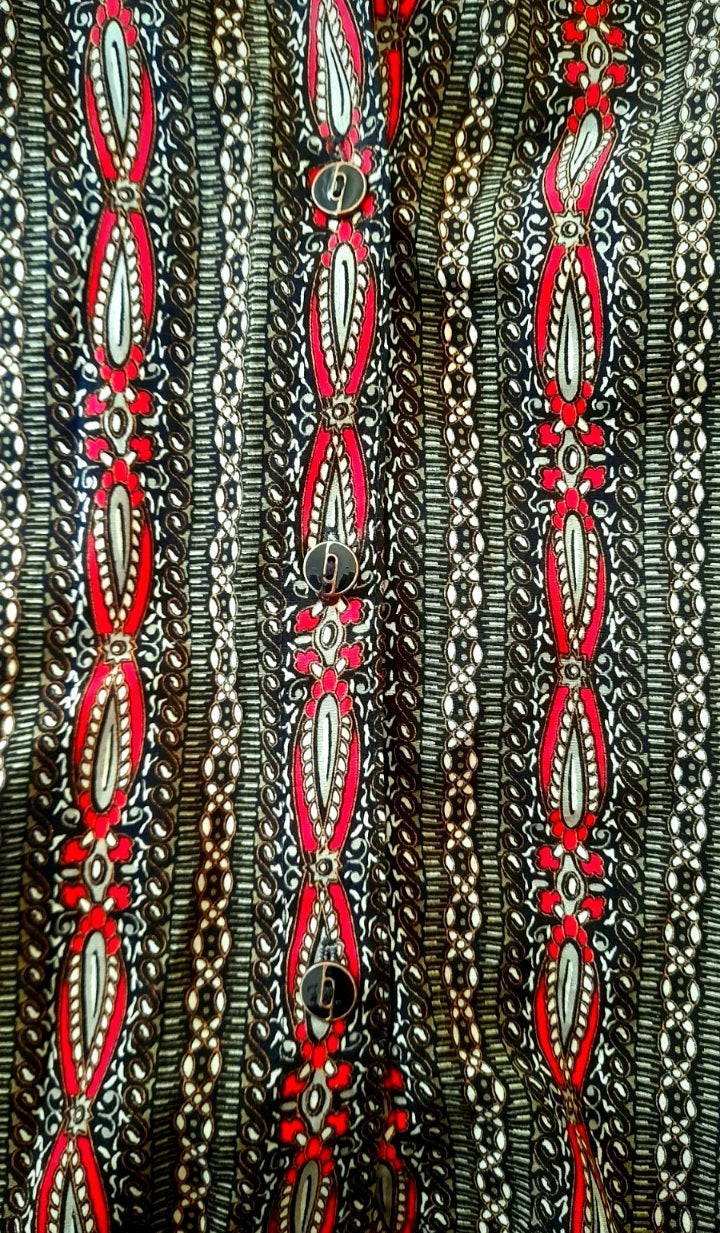 Vintage 90s MORNING STAR Paisley Ethic Stripe Blouse