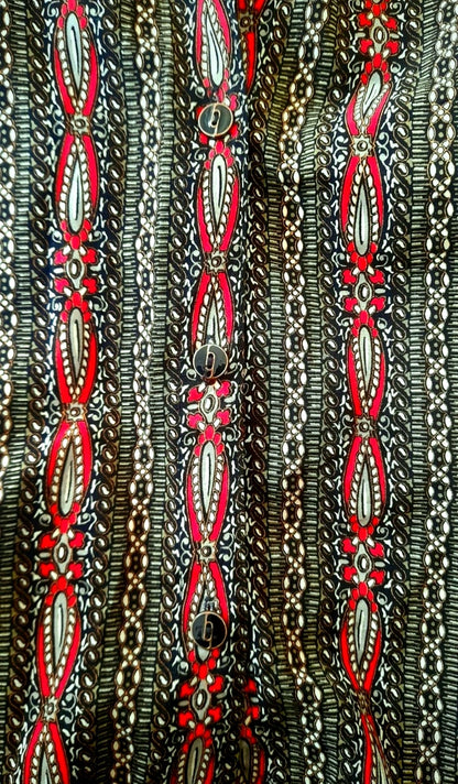 Vintage 90s MORNING STAR Paisley Ethic Stripe Blouse