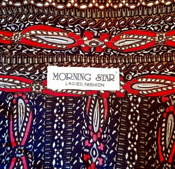 Vintage 90s MORNING STAR Paisley Ethic Stripe Blouse