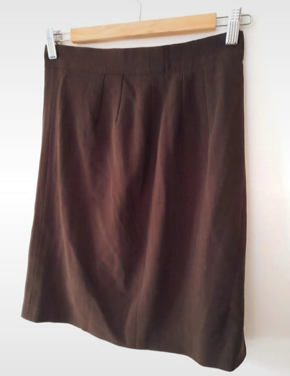 Chic Brown Vintage 90s Comma Skirt