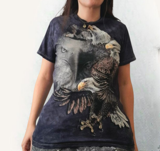 Vintage The Mountain Navy Bleach Dye Eagle T-Shirt